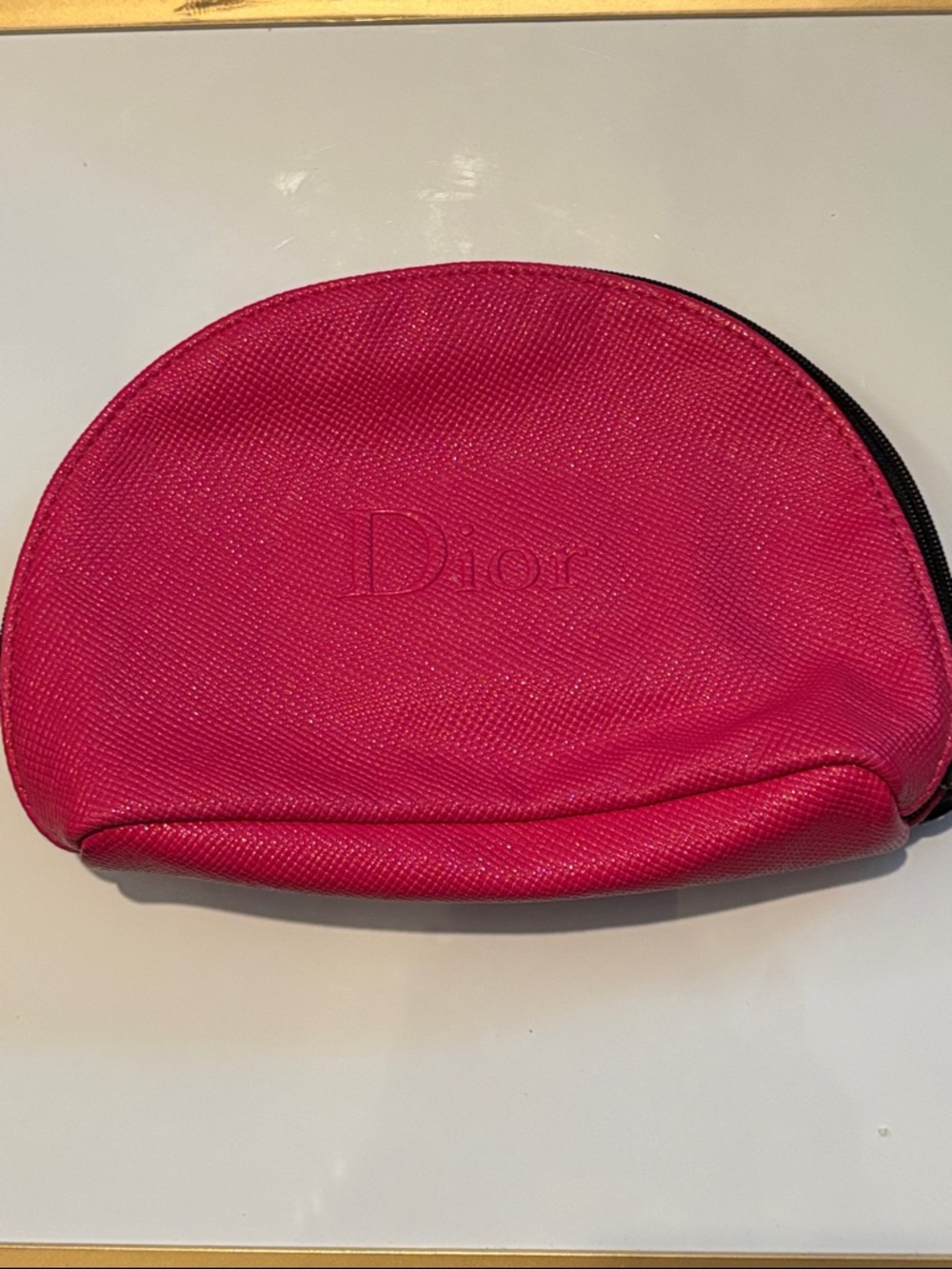 Dior Hot Pink Semi-Circle Cosmetic Case